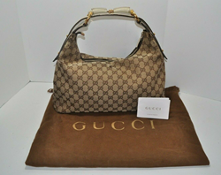 Picture of Authentic Gucci GG Monogram Canvas & Leather Horsebit Hobo Shoulder Bag Classic