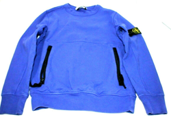 Picture of Stone Island Junior Cotton Blue Hoodie Sweater Jumper Top Kids with Zippers