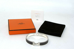 Picture of Hermes Clic H Palladium Plated Bracelet - Gray - Size GM